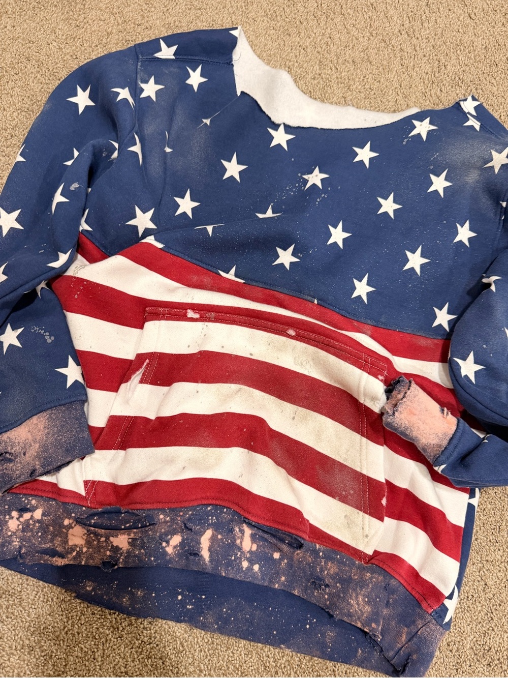 Distressed Americana Pullover
